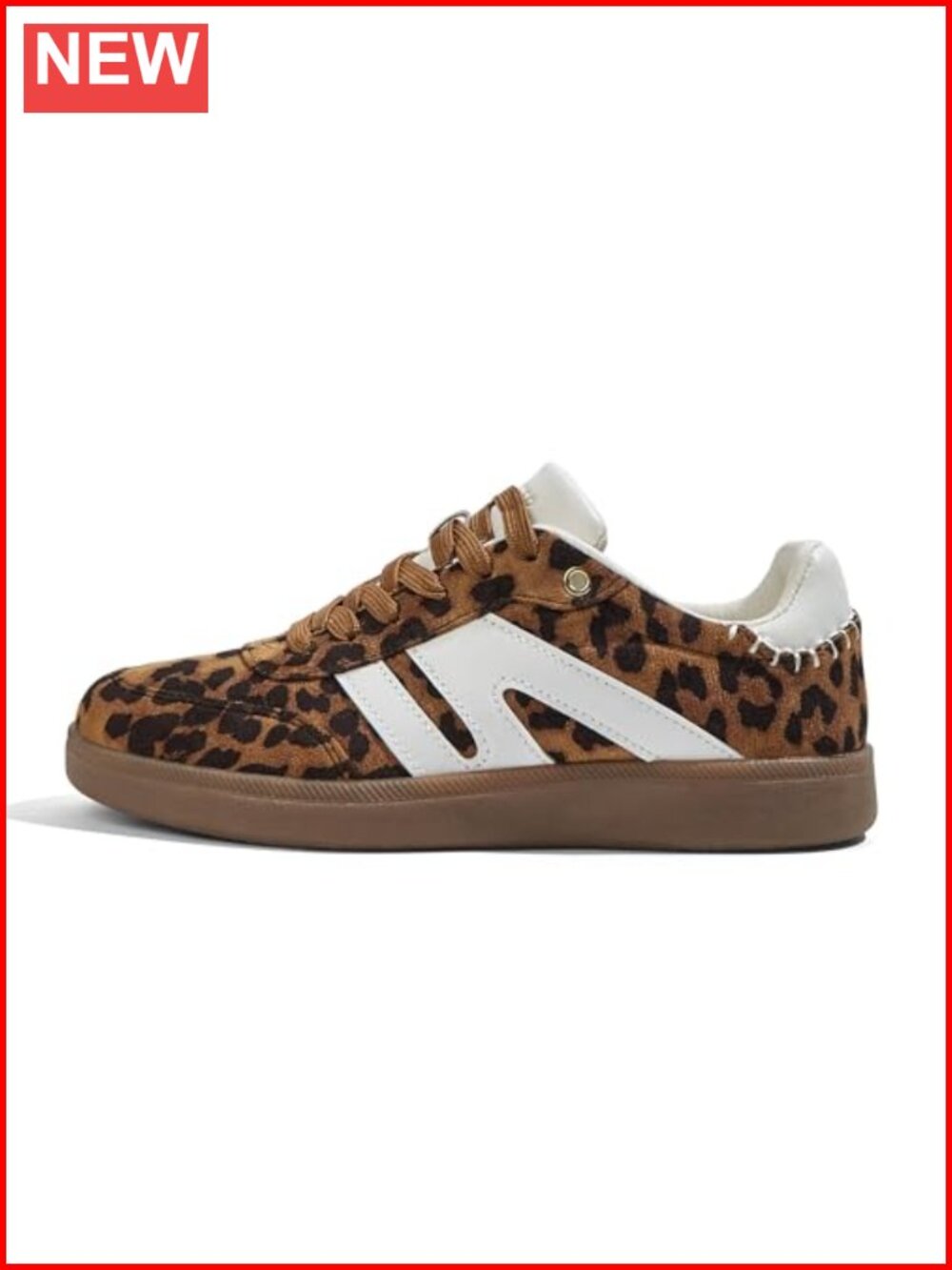 Lucky Step Women Suede Leather Retro Gum Sole Fashion Sneakers Lace-Up Comfort